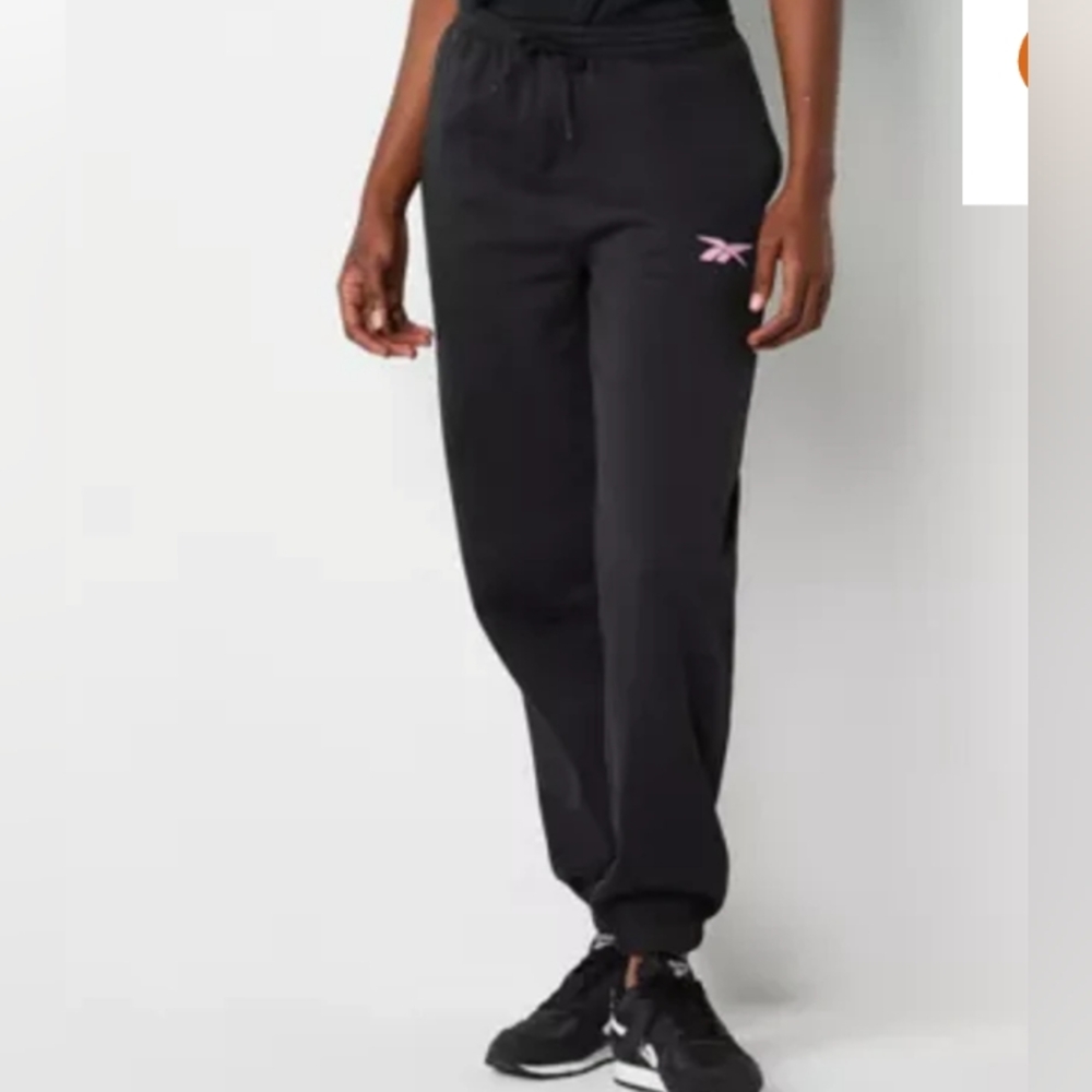 XL REEBOK IWomen’ Black Trainning pants, pink logo